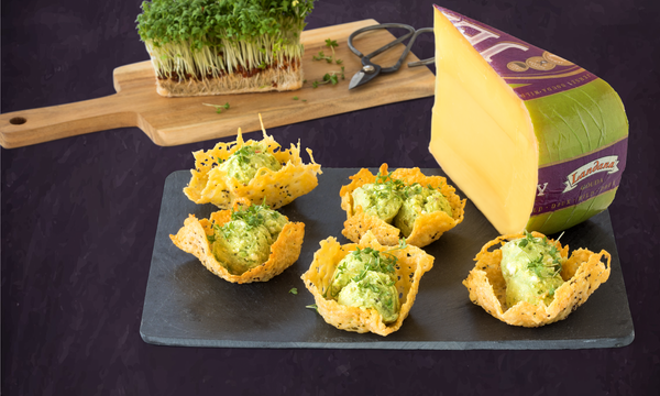 5 Landana Jersey Cheese Crisp Bowls With Avocado Mousse